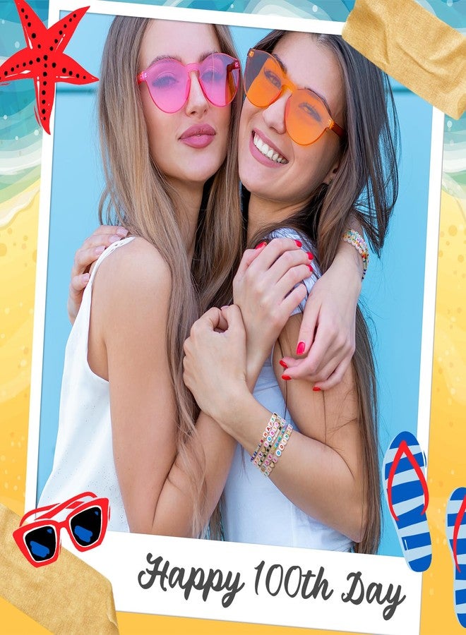 Ecation 96 Pcs Happy 100th Day Beaded Friendship Bracelets Bulk 100th Day Stretch Y2k Colorful Bracelets Cute Adjustable Jewelry for Teacher Party Gifts - Image 2